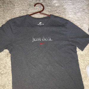 Grey Nike just do it tee, size medium women’s.